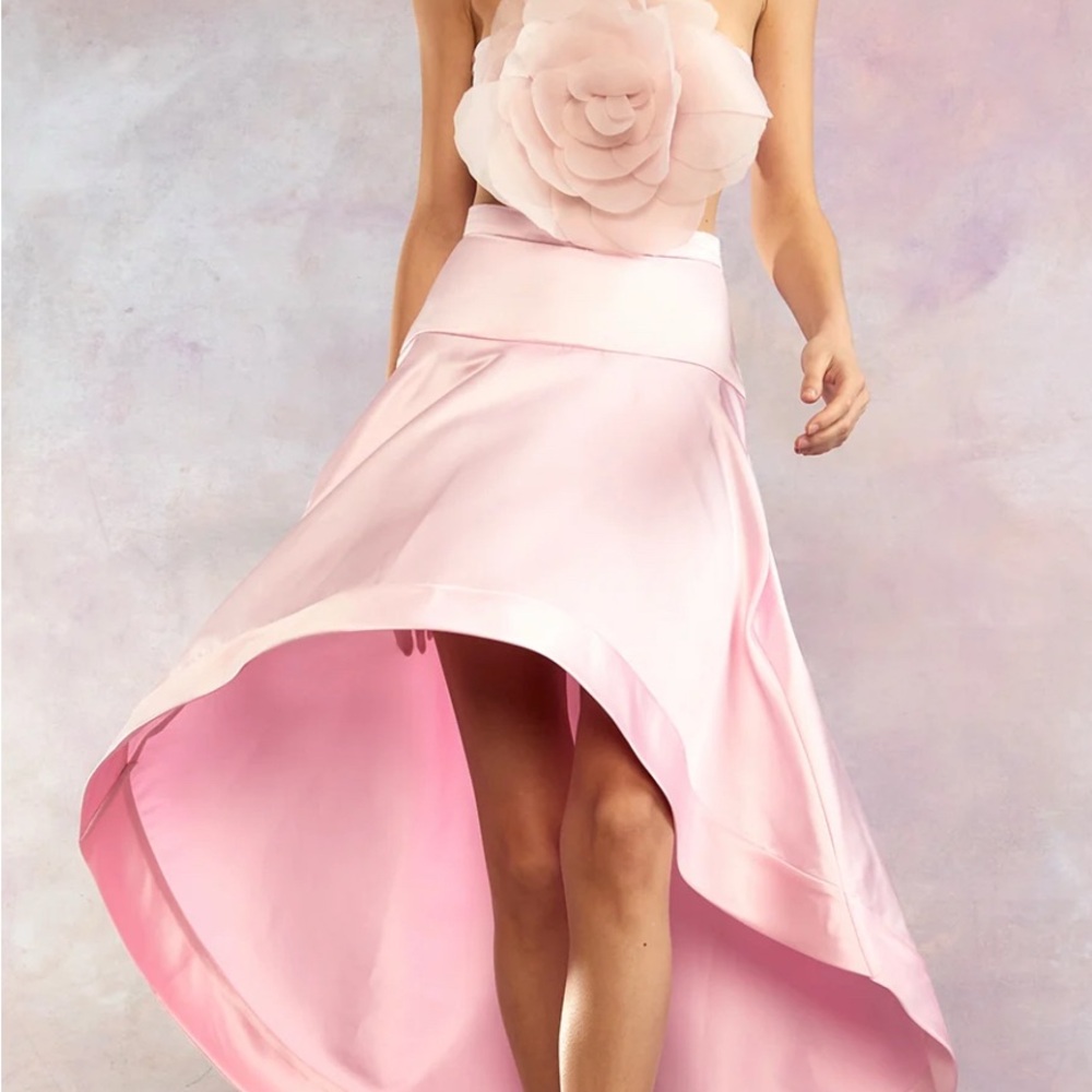 Cynthia Rowley Pink A-Line Midi Skirt